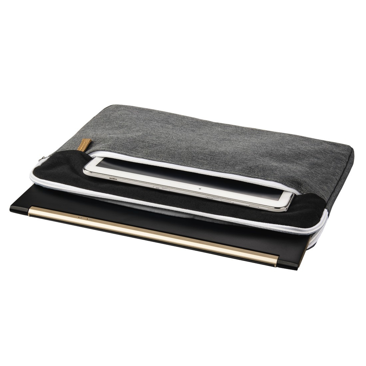 HAMA 101566 NB-SLE FLORENZ Grau/Schwarz Notebooktasche für 13.3 Polyester, SW Sling-Tasche Universal