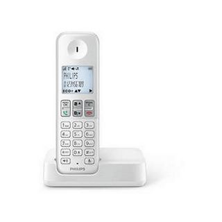 Teléfono inalámbrico - PHILIPS D2501W, Análogo, Blanco