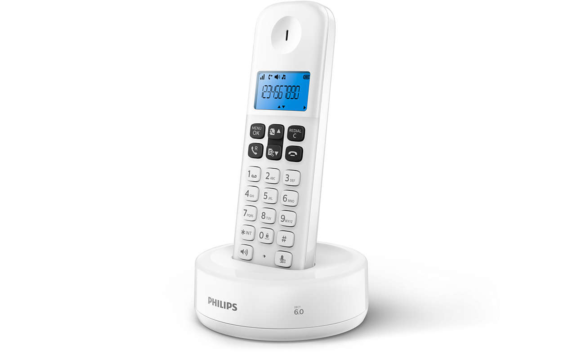 Teléfono inalámbrico - D1611W/34 PHILIPS, Blanco