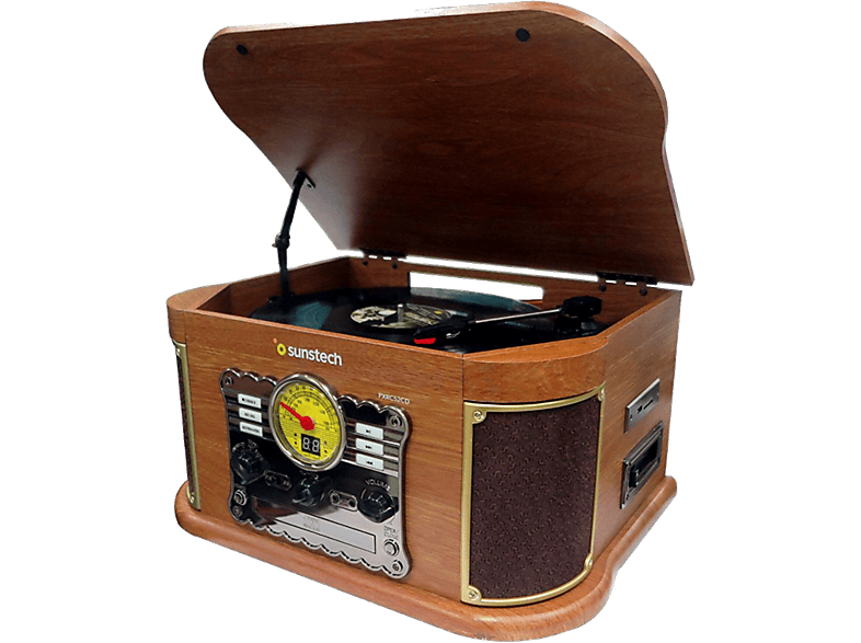 Tocadiscos - Lauson CL616 Oak / Tocadiscos con altavoces LAUSON, bluetooth,  jack 3.5 y RCA, 33 1/3, 45, 78 rpm, Madera