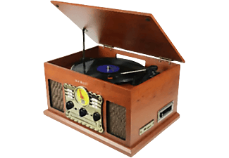 Tocadiscos  - PXRC5CDWD SUNSTECH, Aux-in, salida RCA, 33, 45 y 78 rpm, Madera
