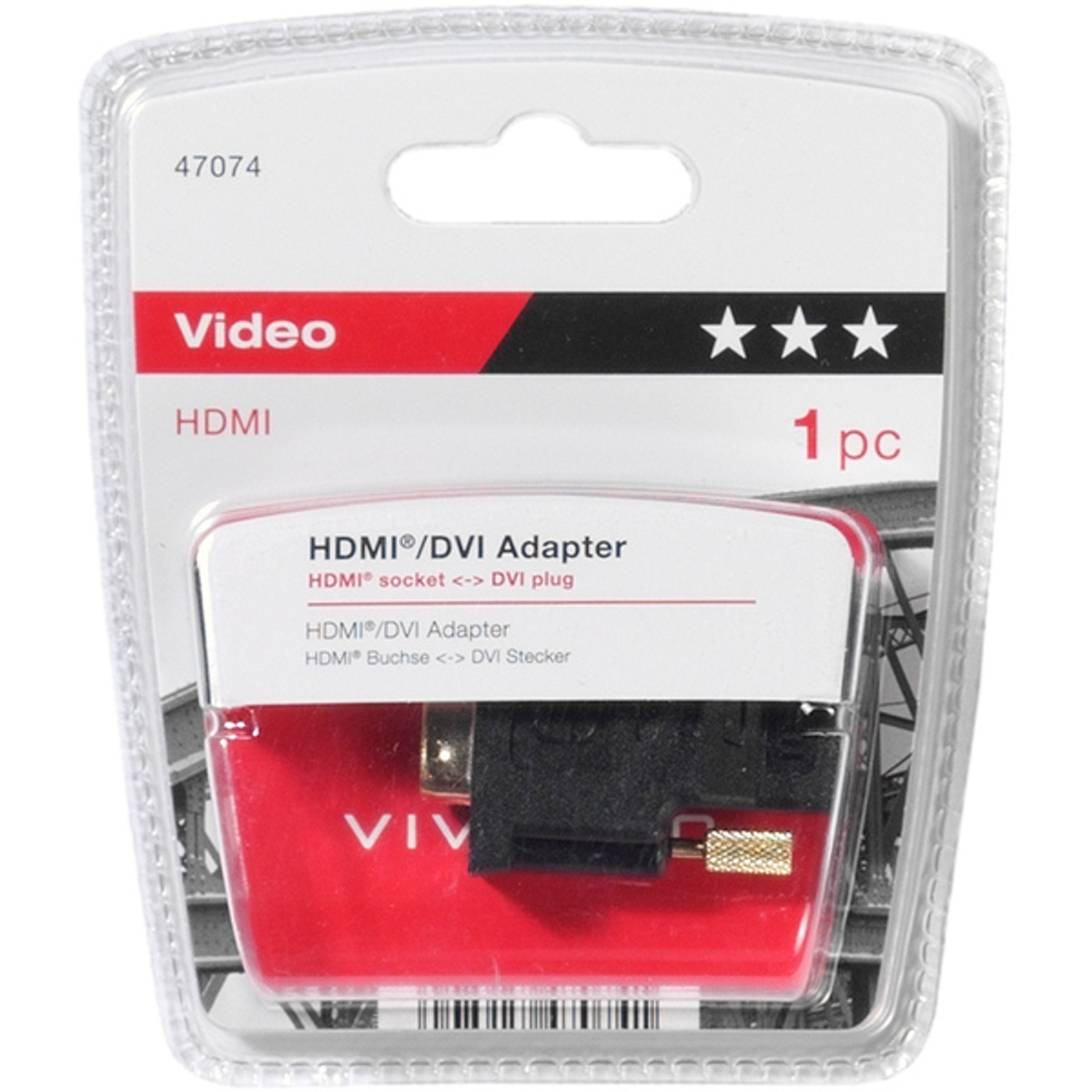 VIVANCO 47074, HDMI/DVI mm 0,001 Adapter