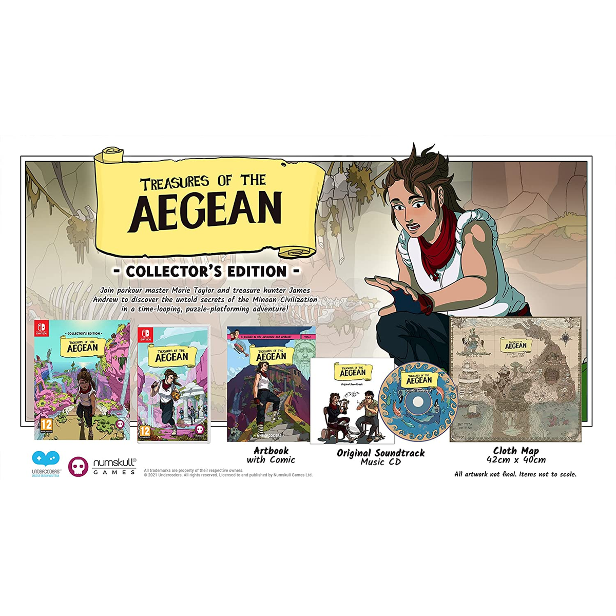 Gioco in edizione da collezione con vari oggetti. Include cartuccia di gioco, artbook, colonna sonora e mappa.