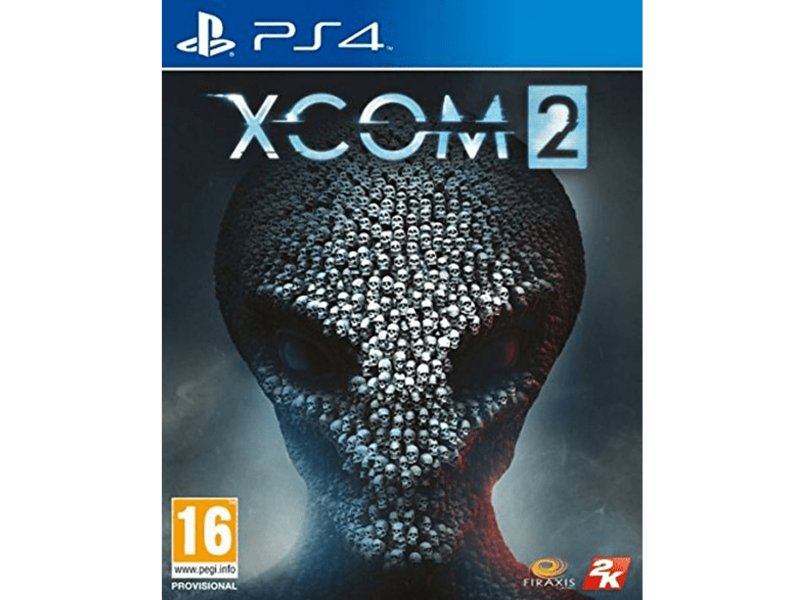 Okładka gry na PS4 XCOM 2. Okładka przedstawia czaszkę zrobioną z wielu mniejszych czaszek.