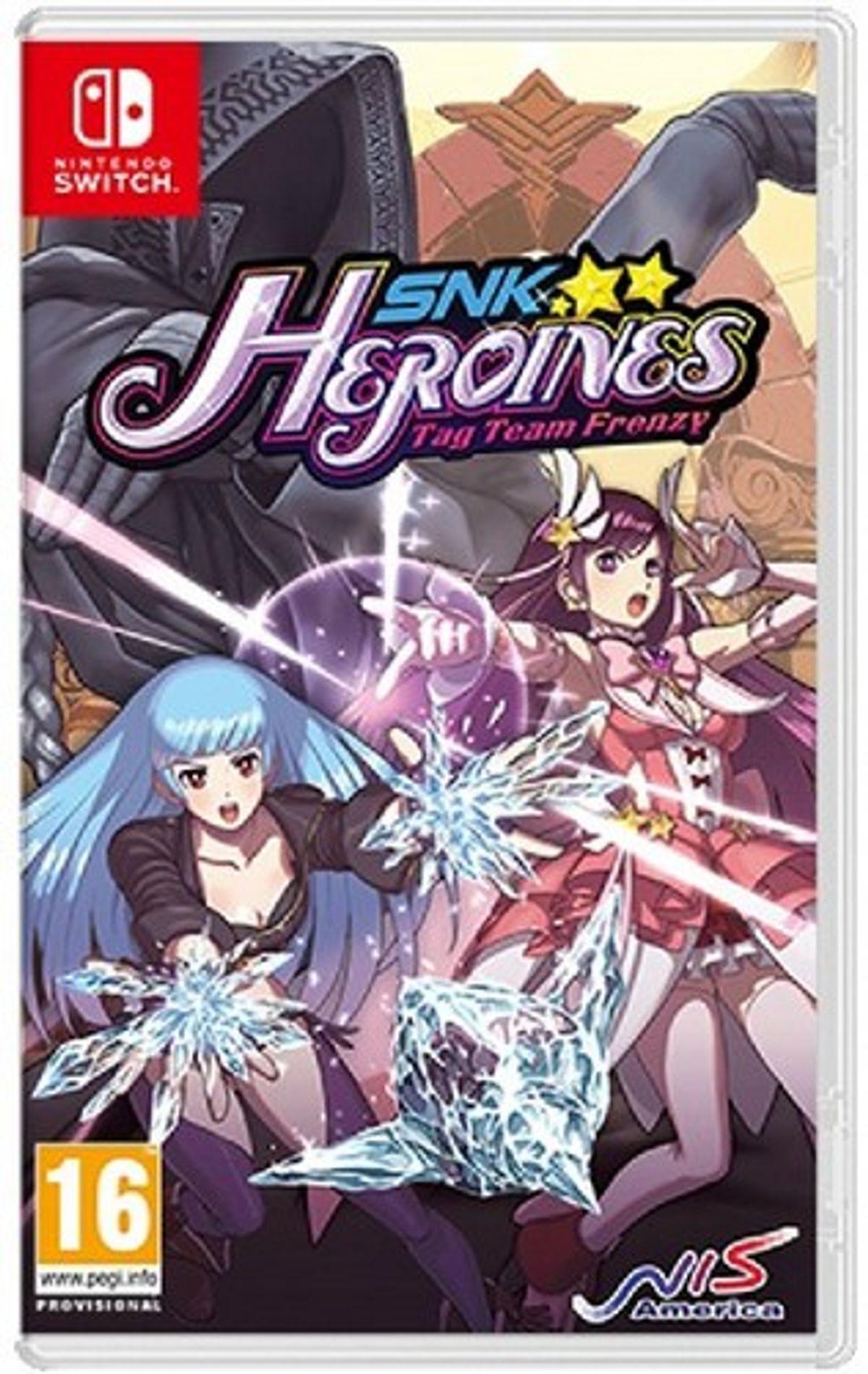Pudełko z grą SNK Heroines Tag Team Frenzy. Na okładce widoczne są dwie żeńskie postacie z anime.