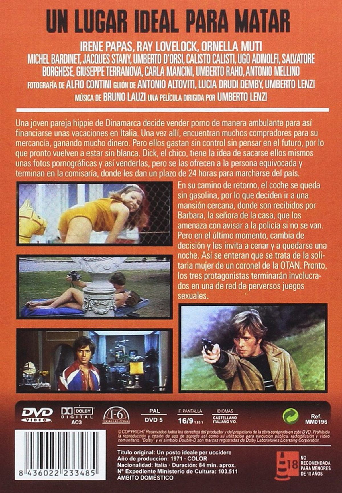 Parte trasera de una caja de DVD. Contiene imágenes de personas y texto en español.
