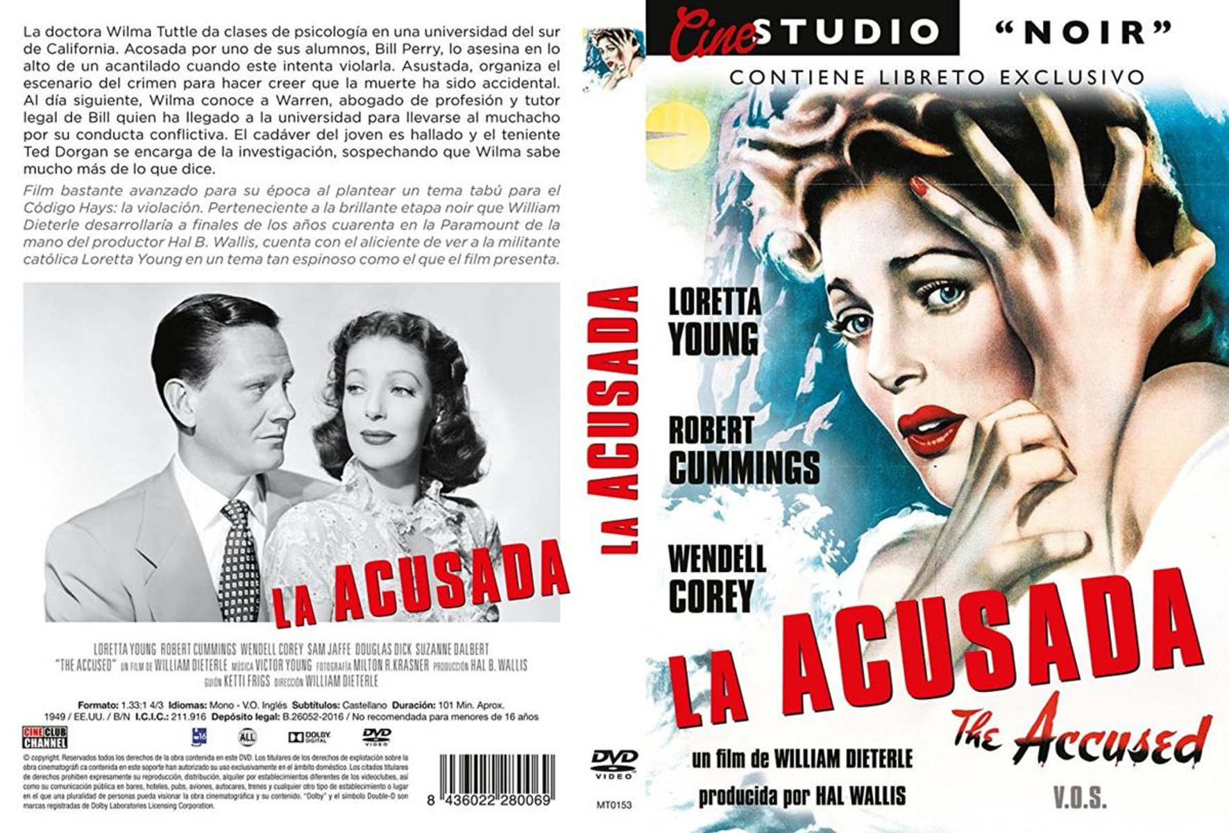 Cubierta de DVD. Una mujer con un vestido y un hombre están en la portada. En el fondo, hay dos personas.