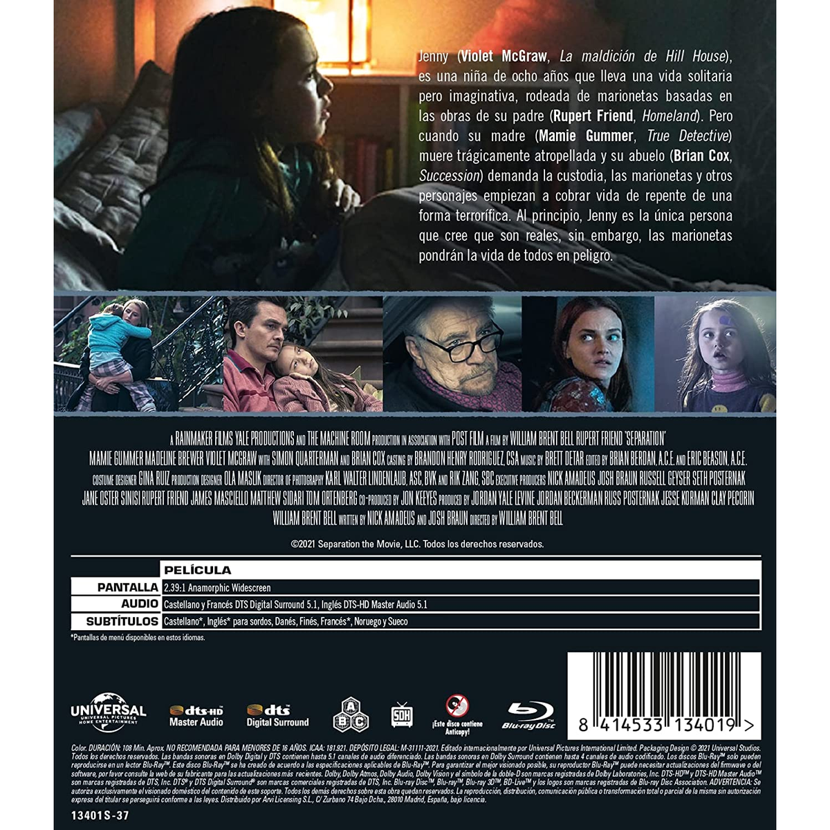 Portada de Blu-ray: Un cartel de película con un hombre y una mujer, y texto. Título: Separation.