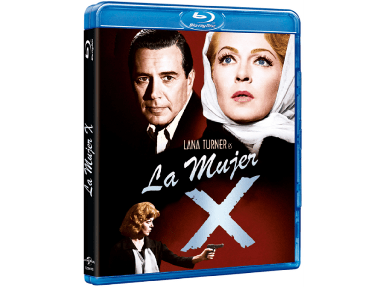 Portada de película con dos caras, un hombre y una mujer. Título: La Mujer X. Lana Turner está en la portada.