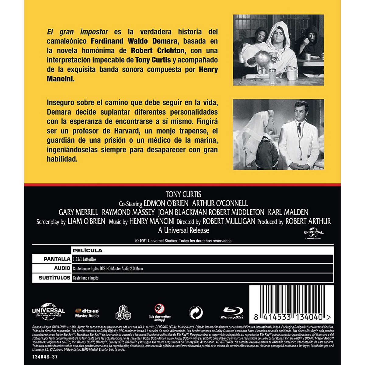 Funda de Blu-ray. Un hombre y una mujer en la portada. Un hombre está en el fondo.