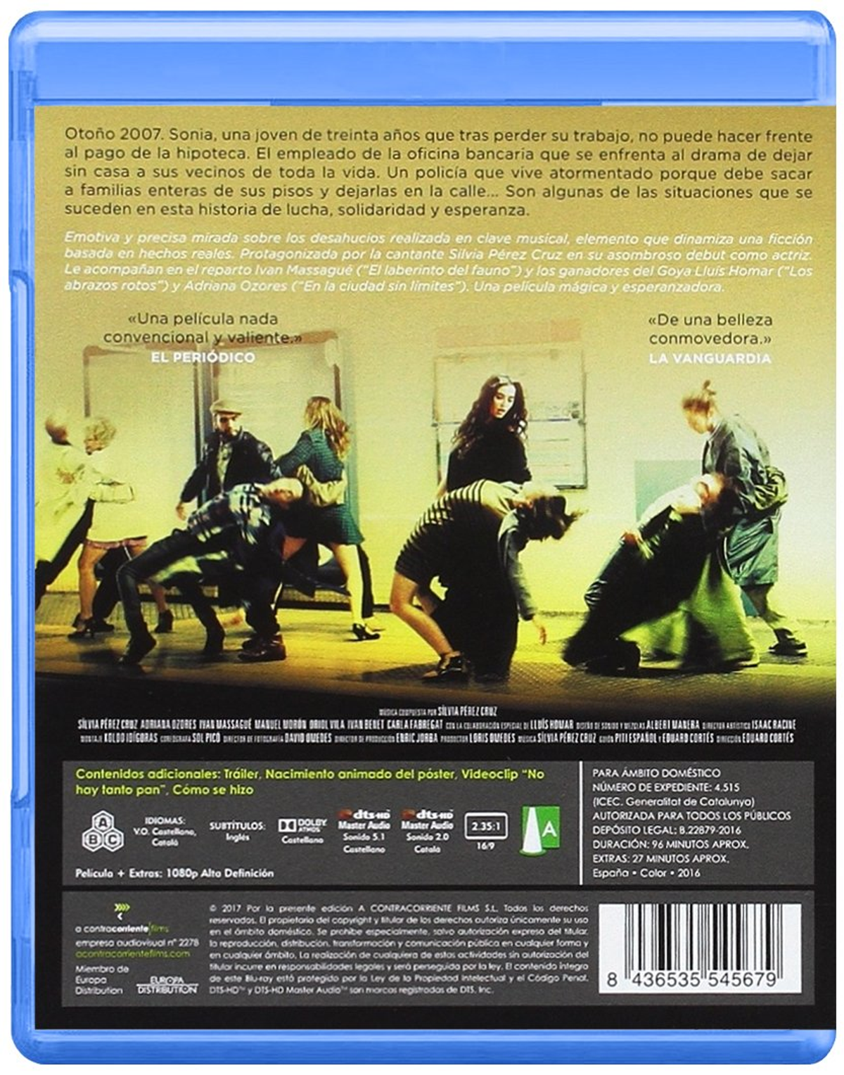 Portada Blu-ray con gente bailando, una portada azul con texto. Título: 'La Vangaurdia'.