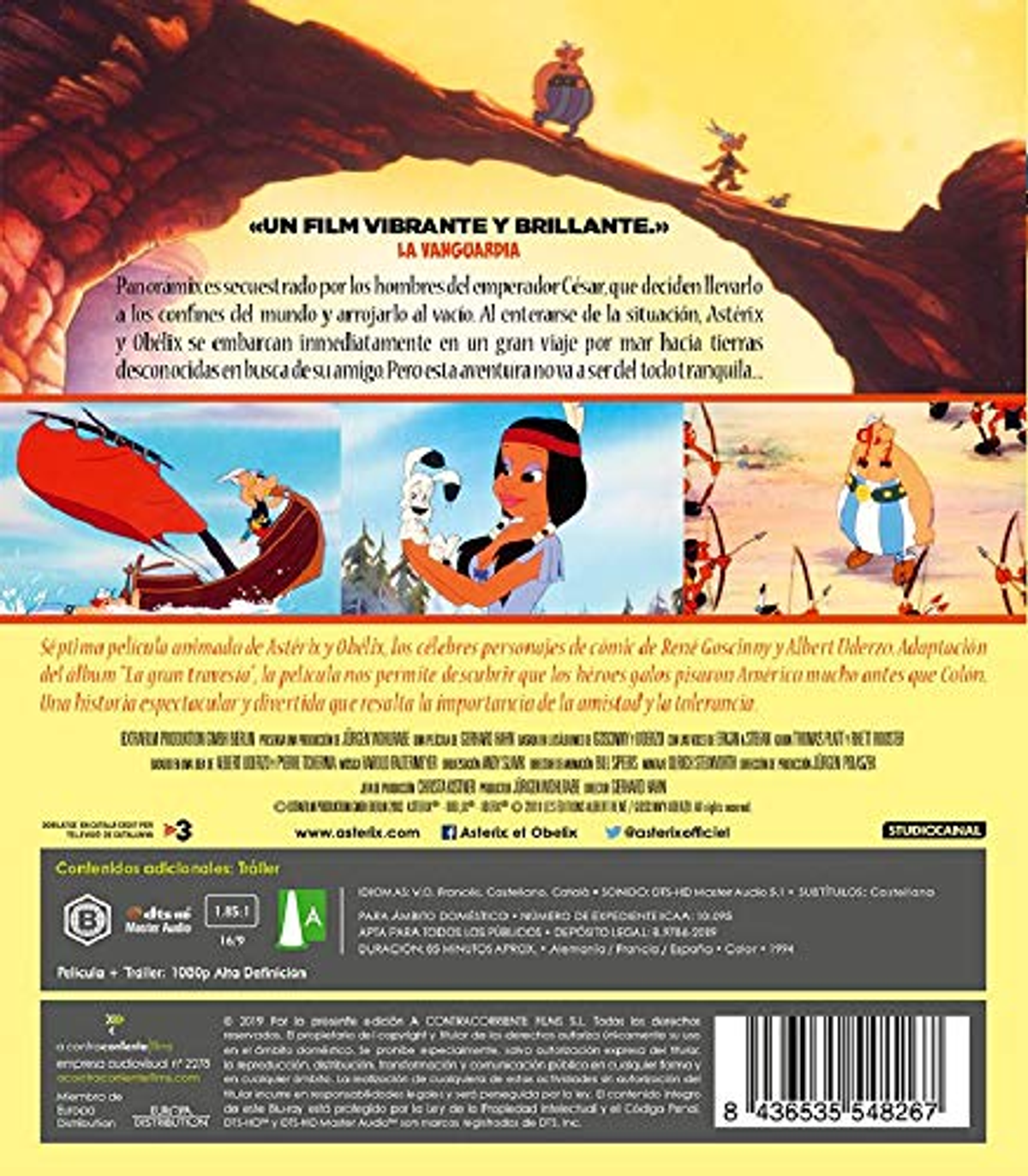 Portada de DVD con personajes animados. Texto en español. El fondo muestra una escena de la historia.