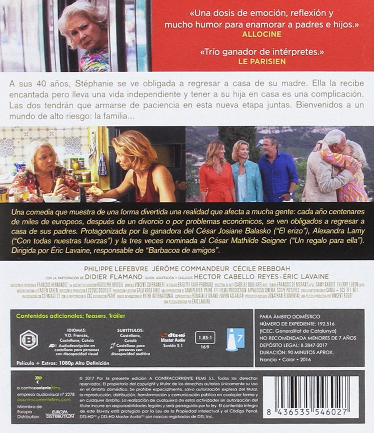 Portada de DVD con una mujer y dos mujeres mayores mirándola.