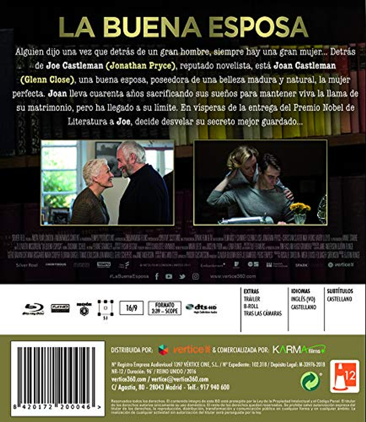 Portada de DVD de 'La buena esposa' con un hombre y una mujer mirándose.