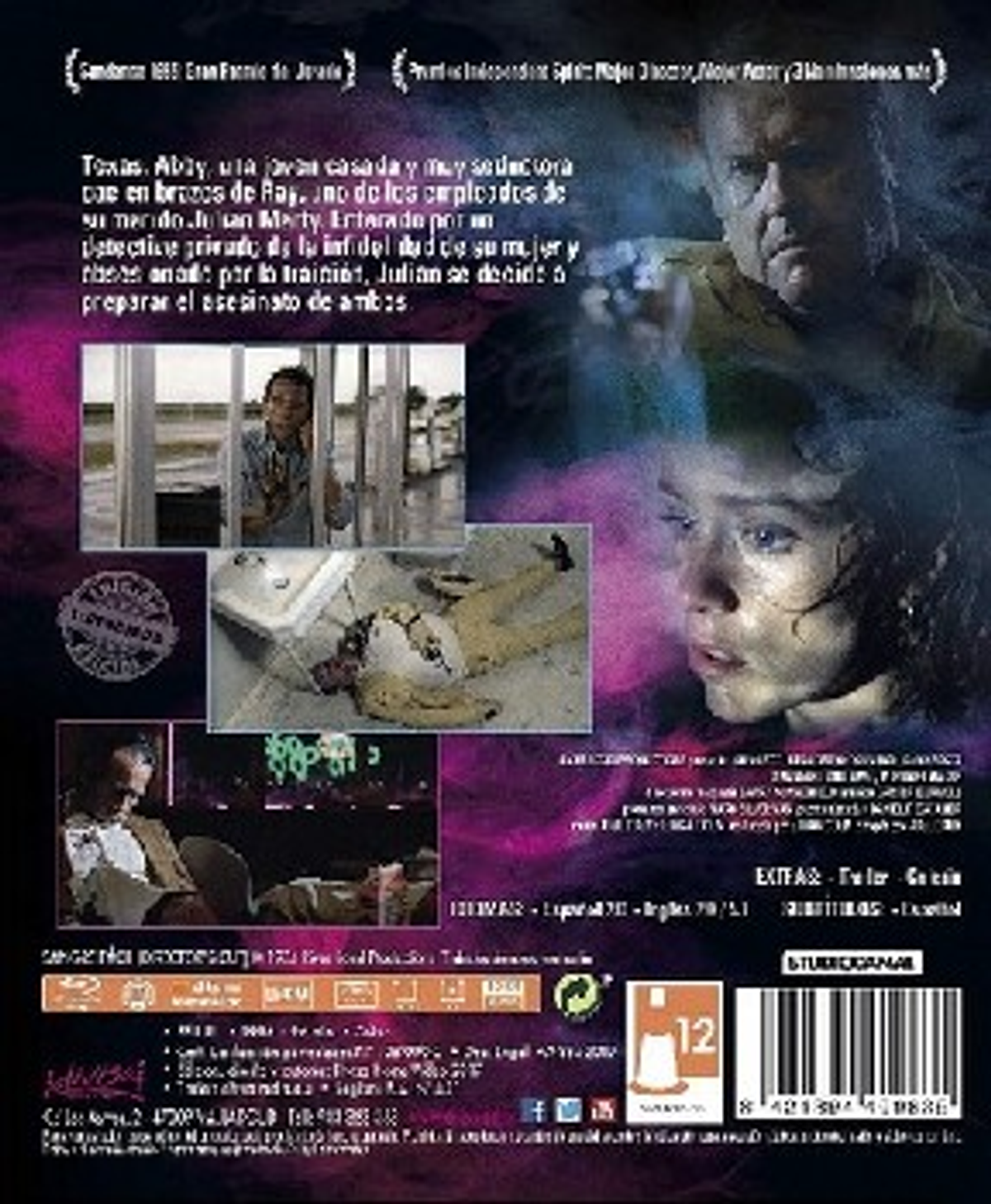 Contraportada de DVD. Personas y texto en español.