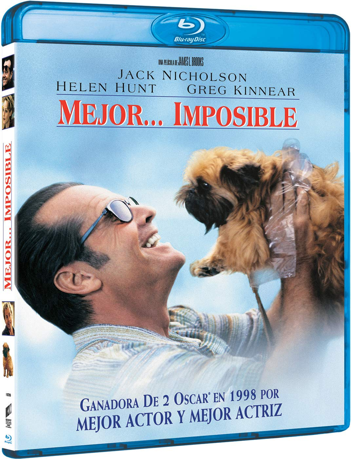 Portada de Blu-ray: Mejor... imposible. Jack Nicholson con un perro. Título en español.