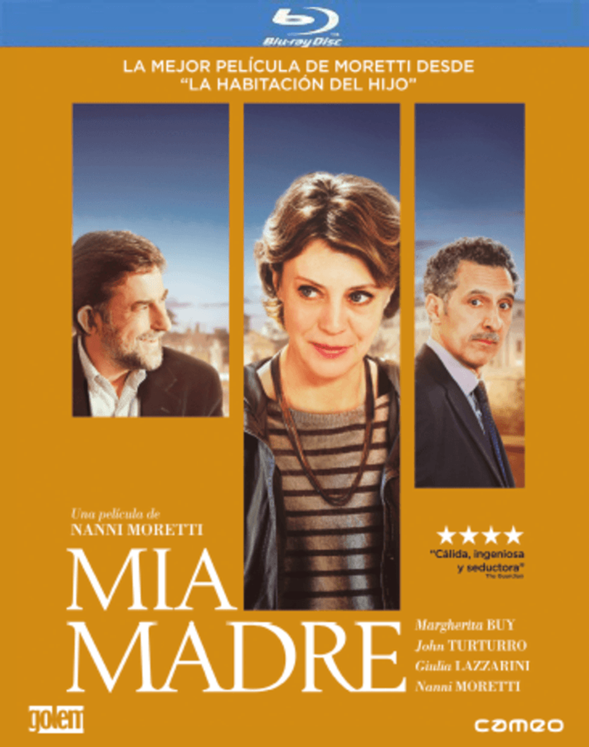 Póster de película: Una mujer y dos hombres. Título: Mia Madre.