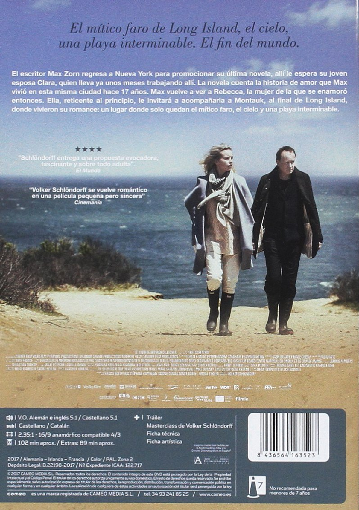 Portada de DVD, 'El fin del mundo', muestra a una pareja en la playa.