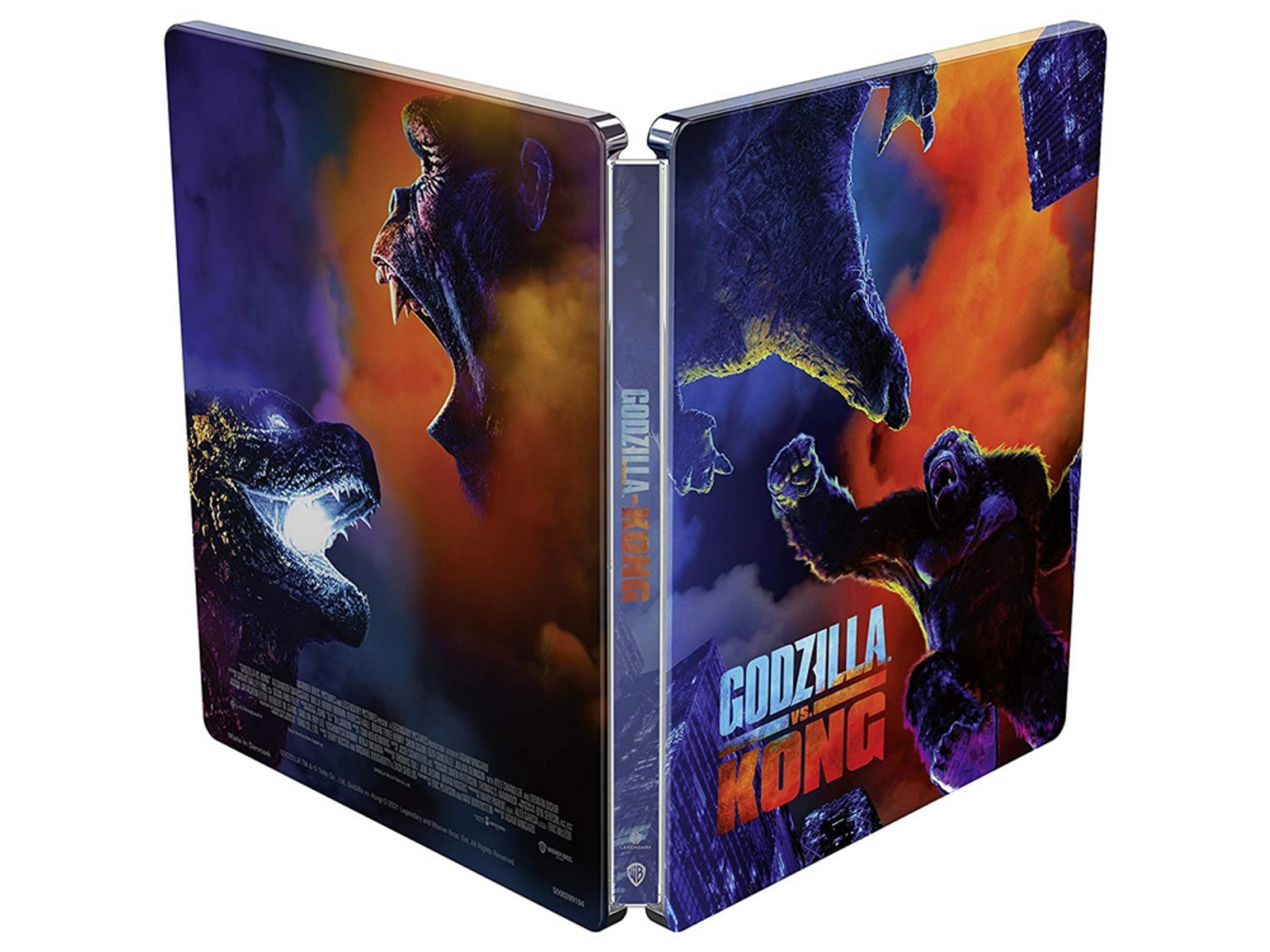 Steelbook Godzilla vs. Kong: Godzilla y Kong se enfrentan en portadas, colores vibrantes.