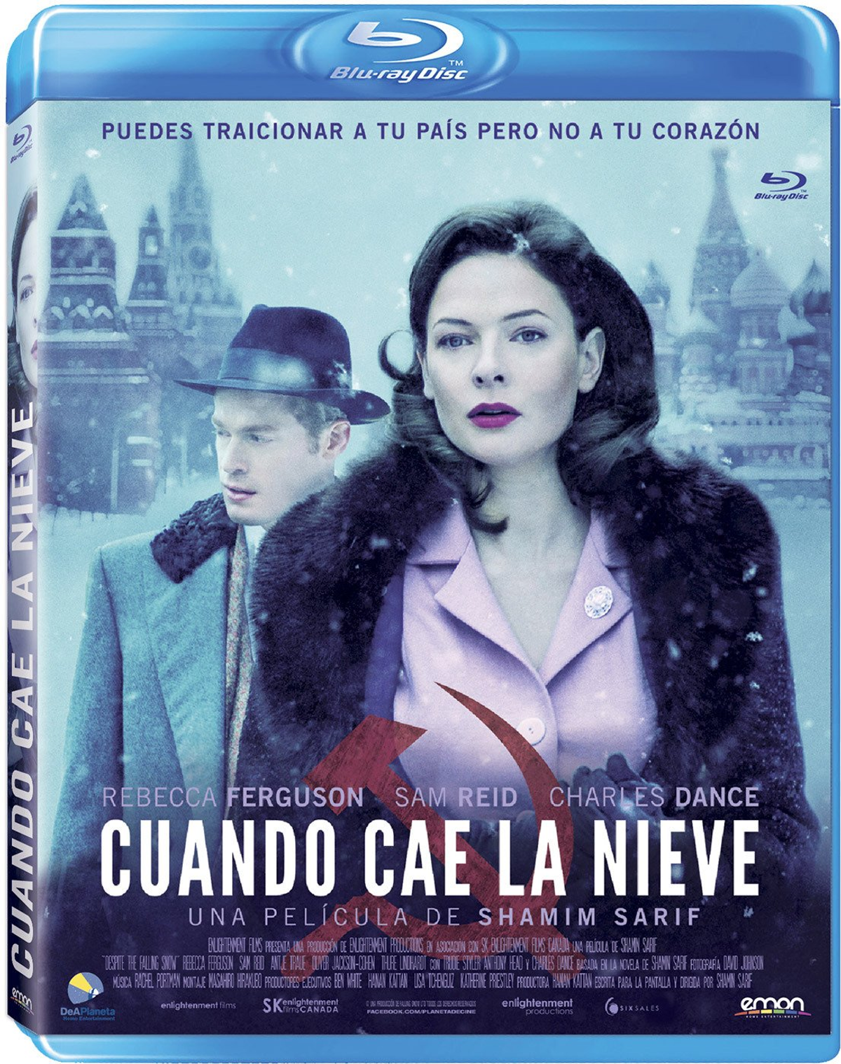 Portada de DVD de 'Cuando Cae la Nieve', dos personas en la imagen. Texto en español en la portada.