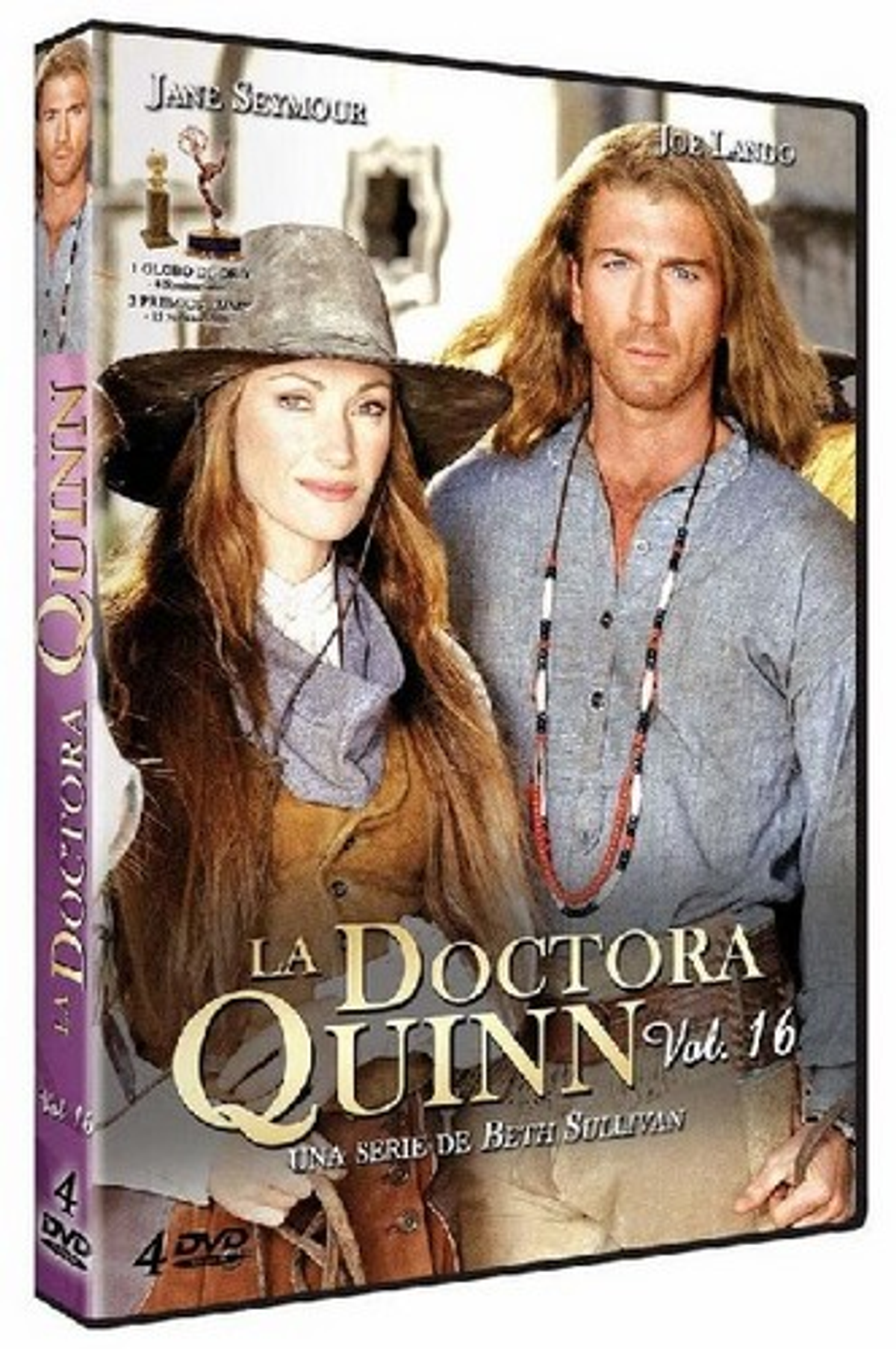 Portada de película: pareja en ambiente western. Texto: La Doctora Quinn.