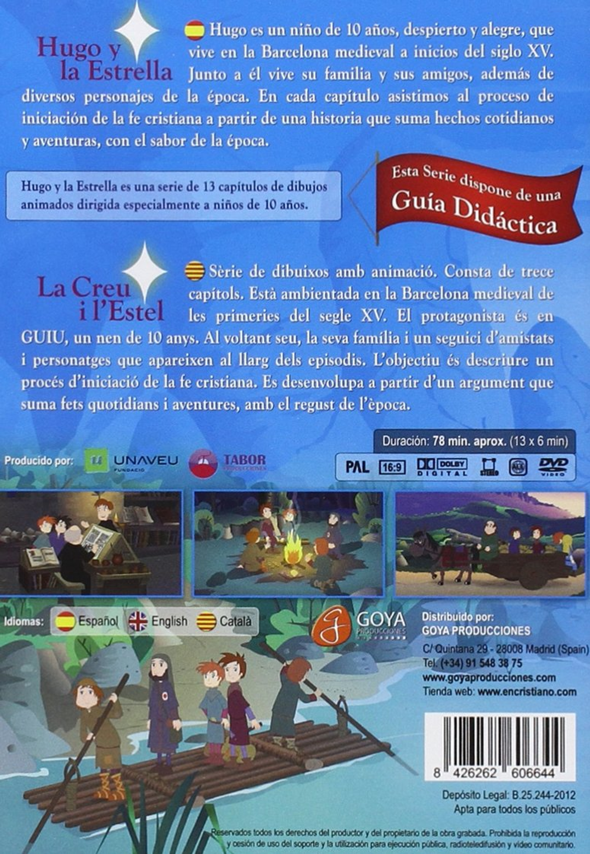Contraportada de DVD con personajes de dibujos animados y texto en español. Muestra escenas y texto sobre la caricatura.