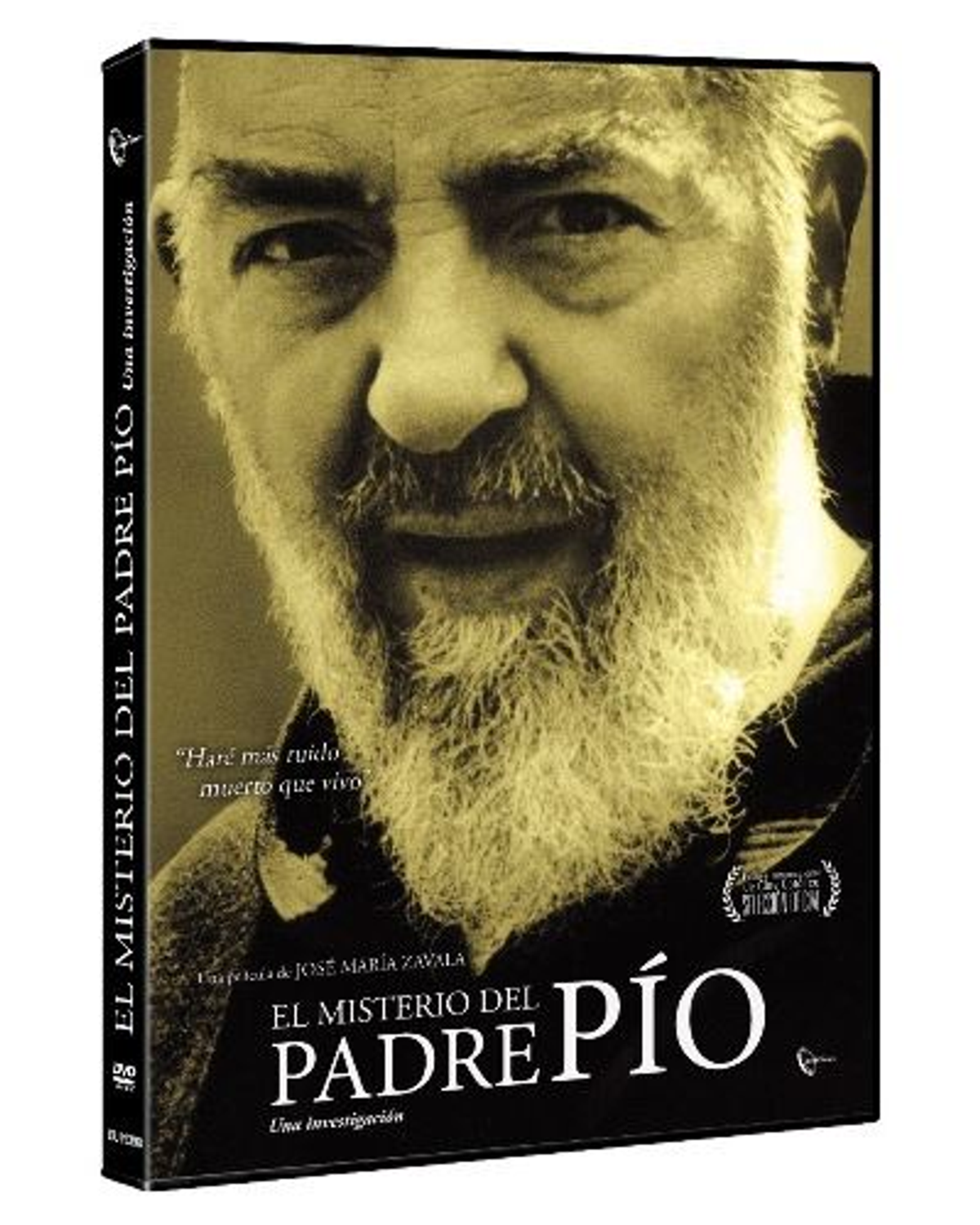 Portada de DVD de película. Un anciano al frente. El título en español.