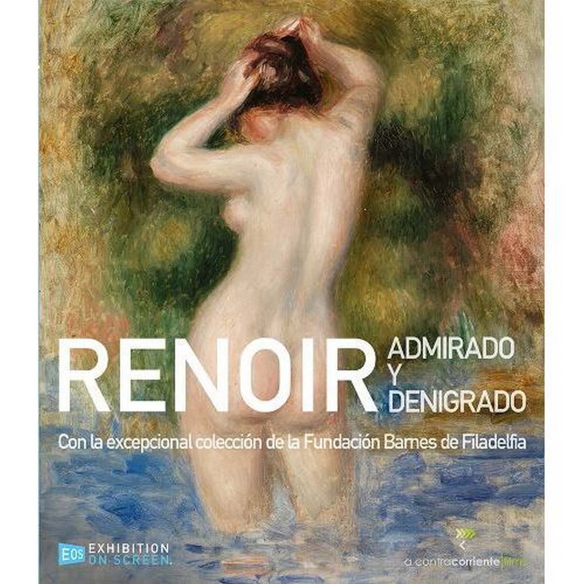 Pintura de Renoir en la portada del DVD. Mujer desnuda en el agua, título 'Renoir'.
