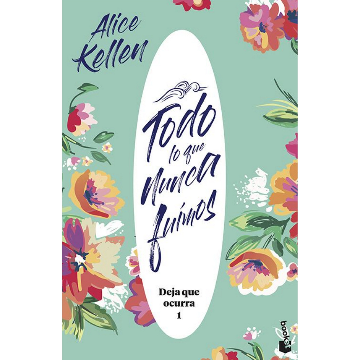 Portada del libro con título en español, fondo floral.