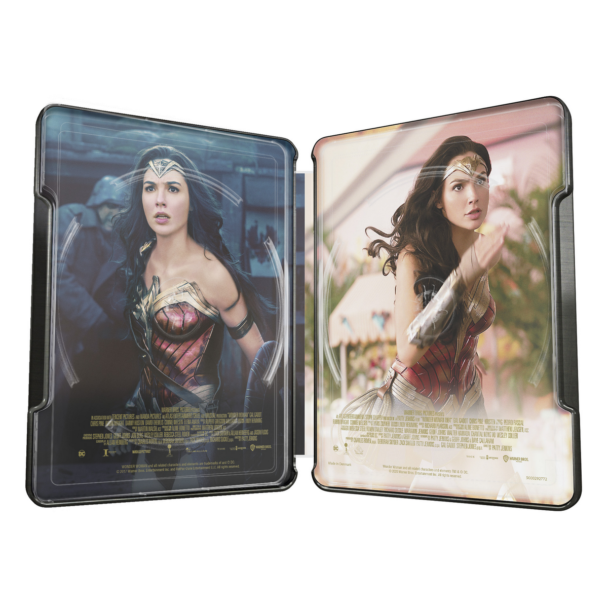 Wonder Woman steelbook. Gal Gadot como Wonder Woman en la portada y contraportada.