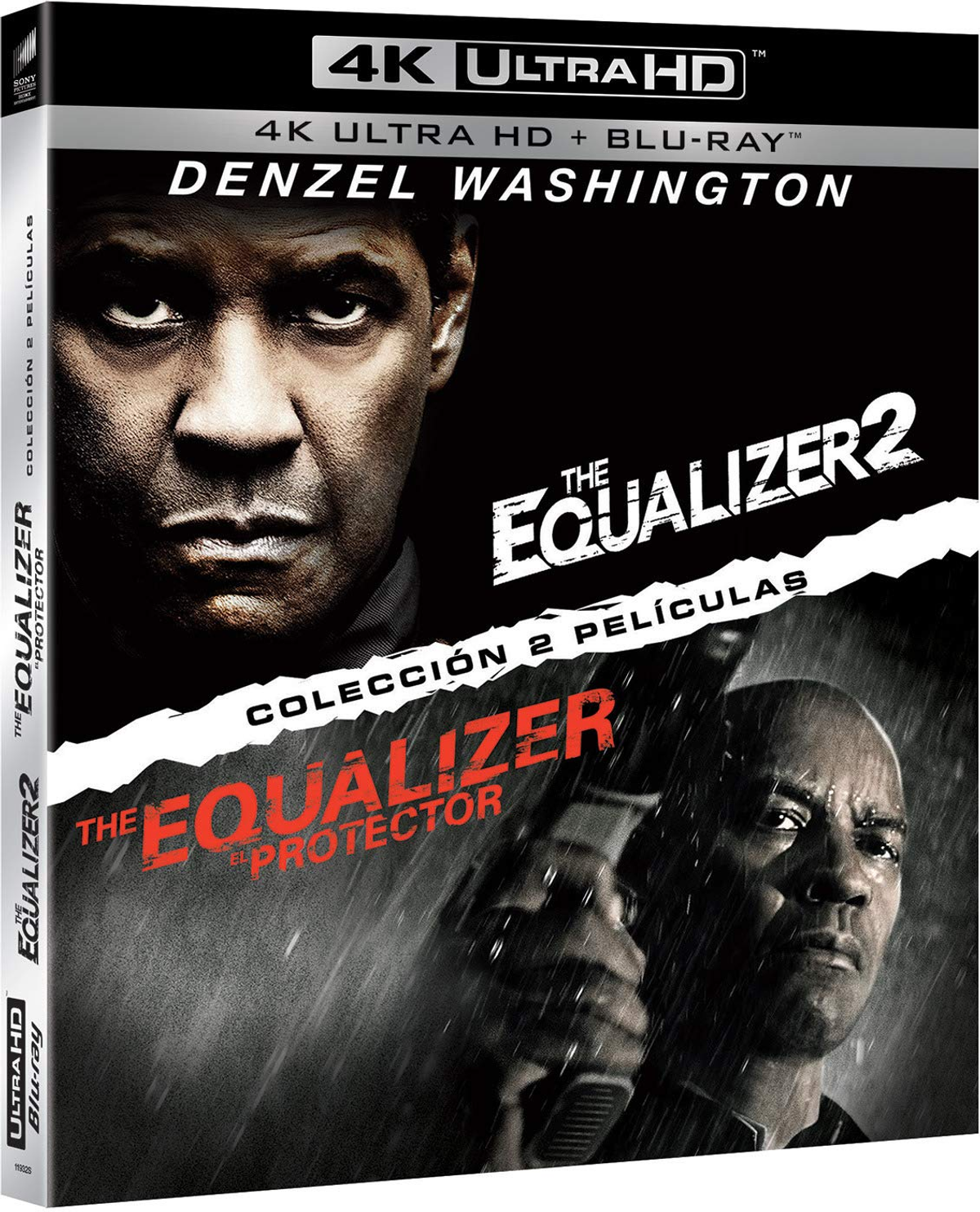 Portada de la película con la cara de Denzel Washington y el título 'The Equalizer 2' en español.