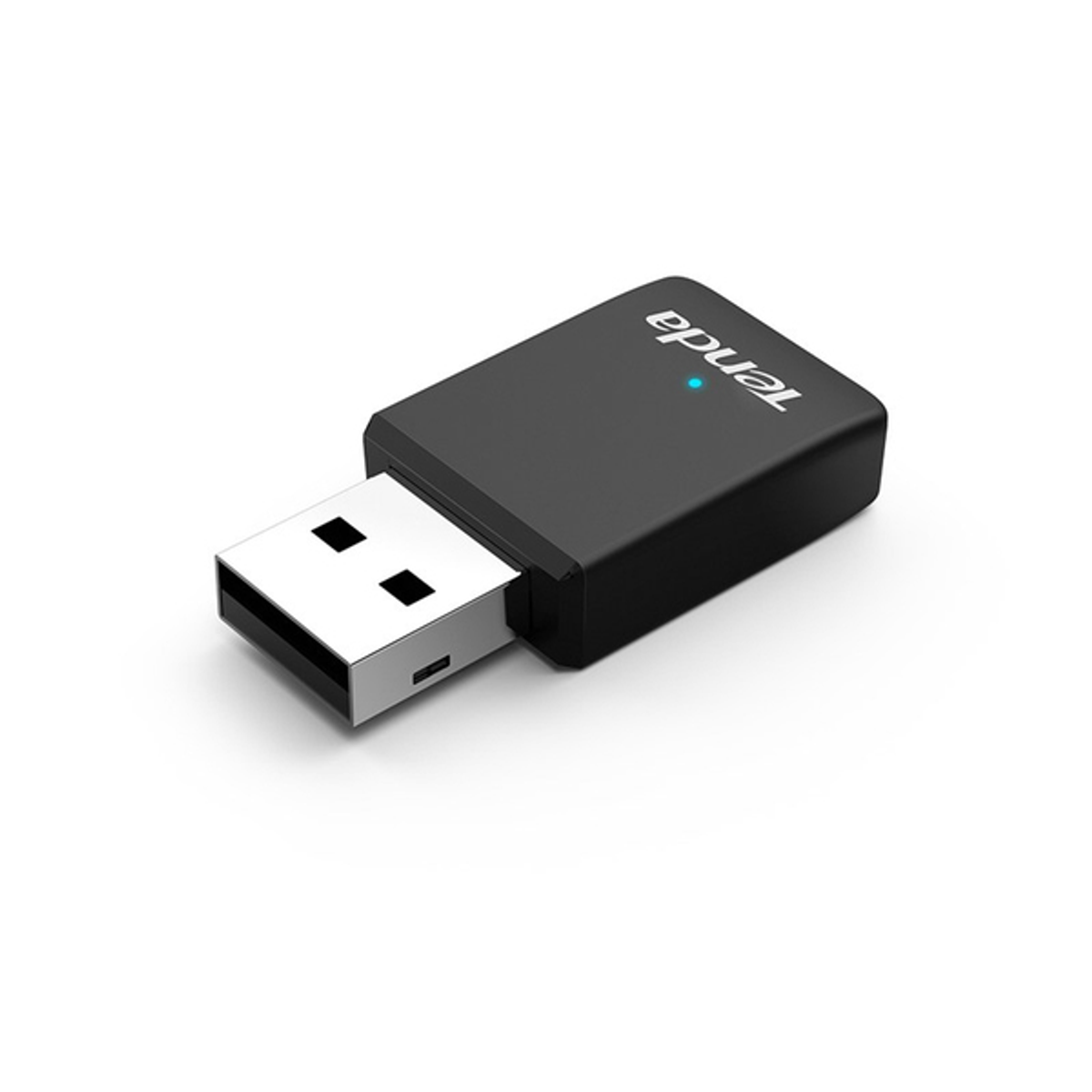 Adaptador USB Wi-Fi: Negro, rectangular, con conector USB.