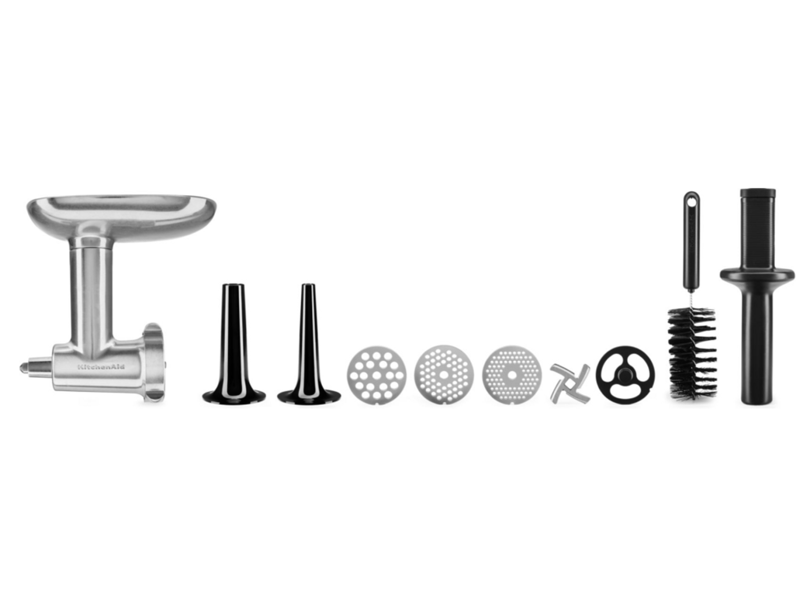 KitchenAid vleesmolen opzetstukken. Inclusief molen, schijven en worstvuller.