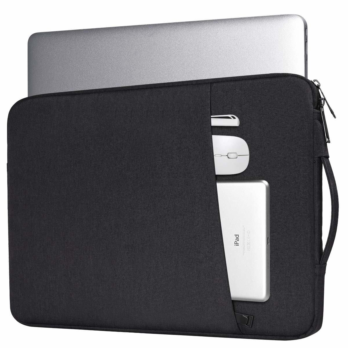 INF Laptoptasche 14.1/15.4 Zoll Universal Canvas Canvas, Sleeve für schwarz Notebooktasche
