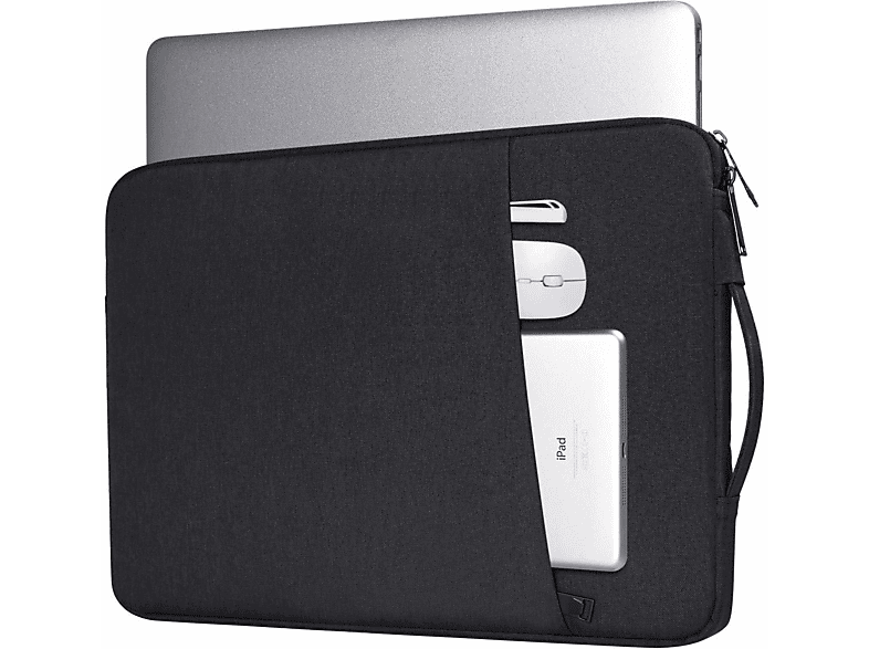 INF Laptoptasche 14.1/15.4 Zoll Canvas Notebooktasche Sleeve für Universal Canvas, schwarz