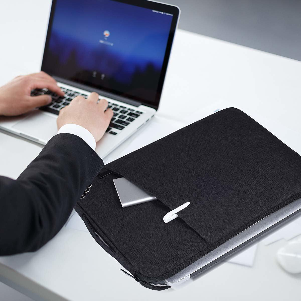 INF schwarz Canvas, Canvas Laptoptasche Sleeve Zoll Universal für 14.1/15.4 Notebooktasche