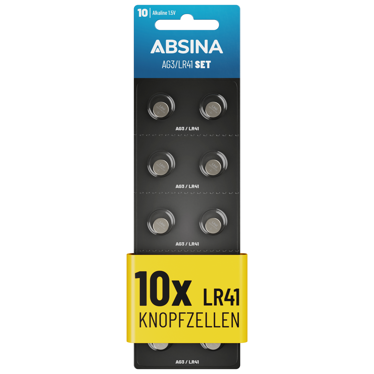 ABSINA AG3 LR41 Alkaline Knopfzelle, AG3