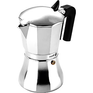 Cafetera tradicional - FAGOR Cupy, Cafetera Italiana Inducción 12 Tazas Café, Aluminio, Todo Tipo Cocinas, Vitrocerámica, Gas, Aluminio, Plata