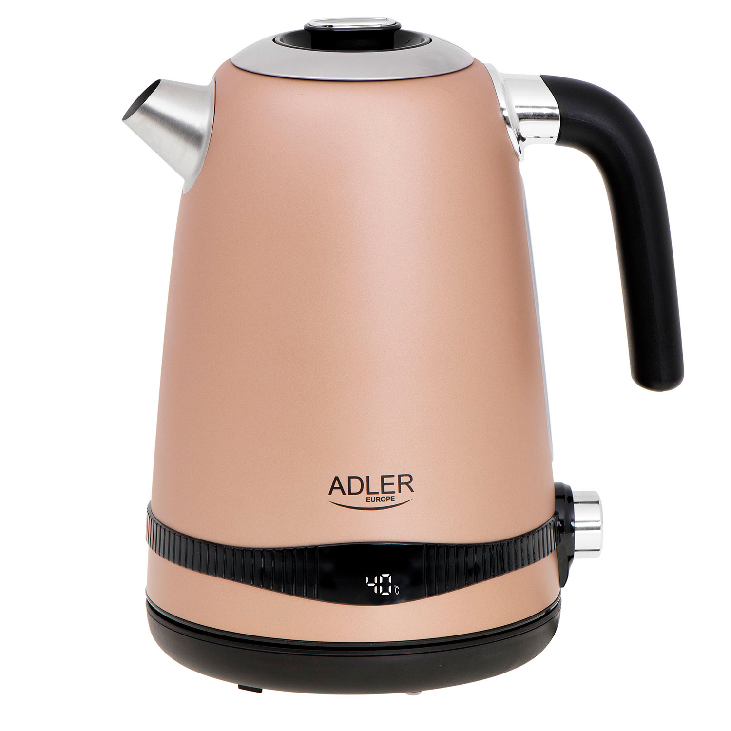 Hervidor de agua - AD1295, Hervidor Agua Eléctrico, Capacidad 1,7L, sin BPA, Control Temperatura, Acero Inox, Inalámbri ADLER, 2200 W, 1.7 l, Cobre
