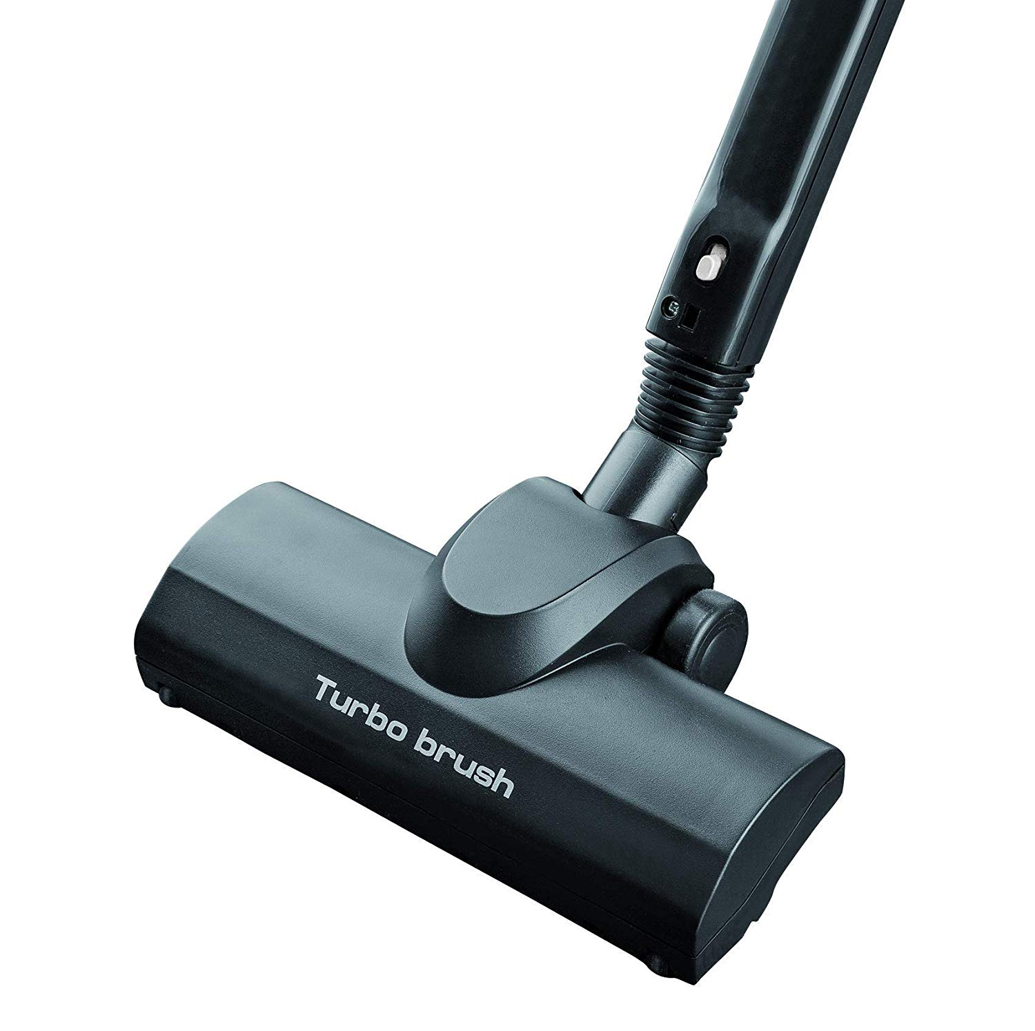 Cepillo turbo negro para aspiradora con la inscripción 'Turbo brush'.
