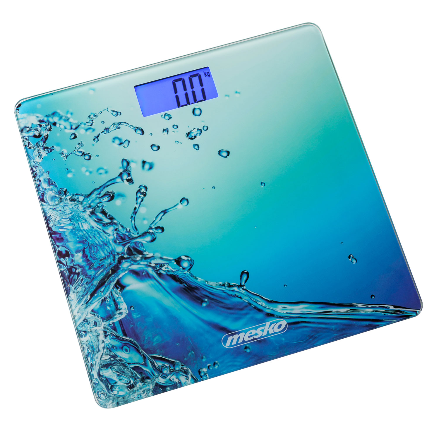 Básculas corporales - MS8156, Báscula de Baño Digital Cristal Templado, Alta Medición 150 kg 100 g, Apagado Automático, Fá MESKO, Azul