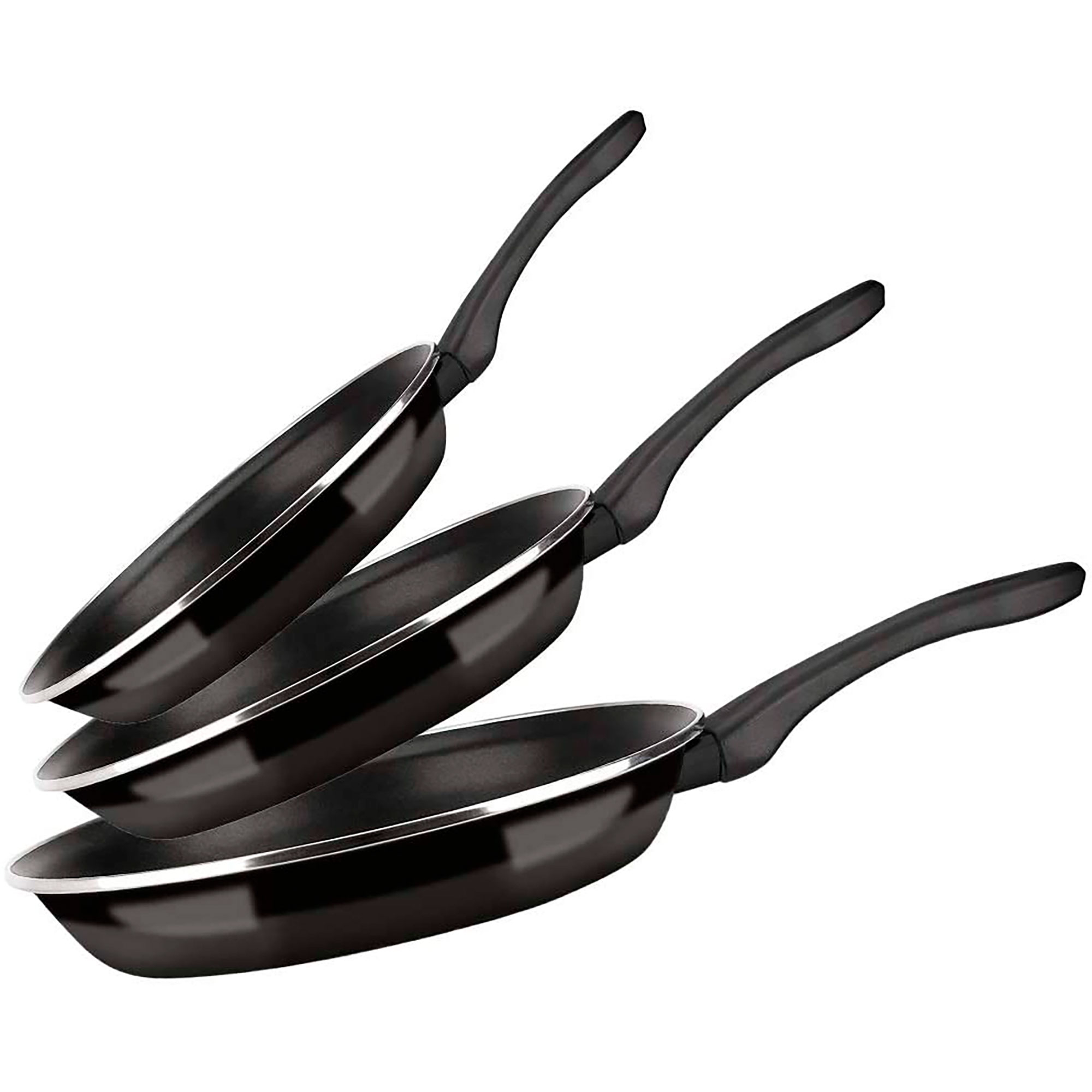 Set 3 Sartenes fagor optimax acero inoxidable 202428 cm esmaltado doble capa 202428cm antiadherente xylan sin juego pfoa alto espesor apta para todas las cocinas