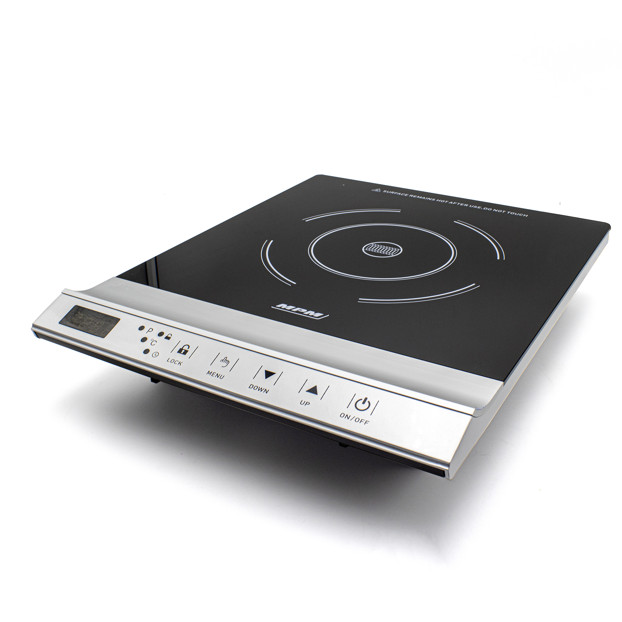 Placa portátil - MKE-12, Placa Vitrocerámica Inducción Portátil, 10 Niveles Potencia, Temporizador, Programable, Táct MPM, Inducción, 1l, Negro/Plata
