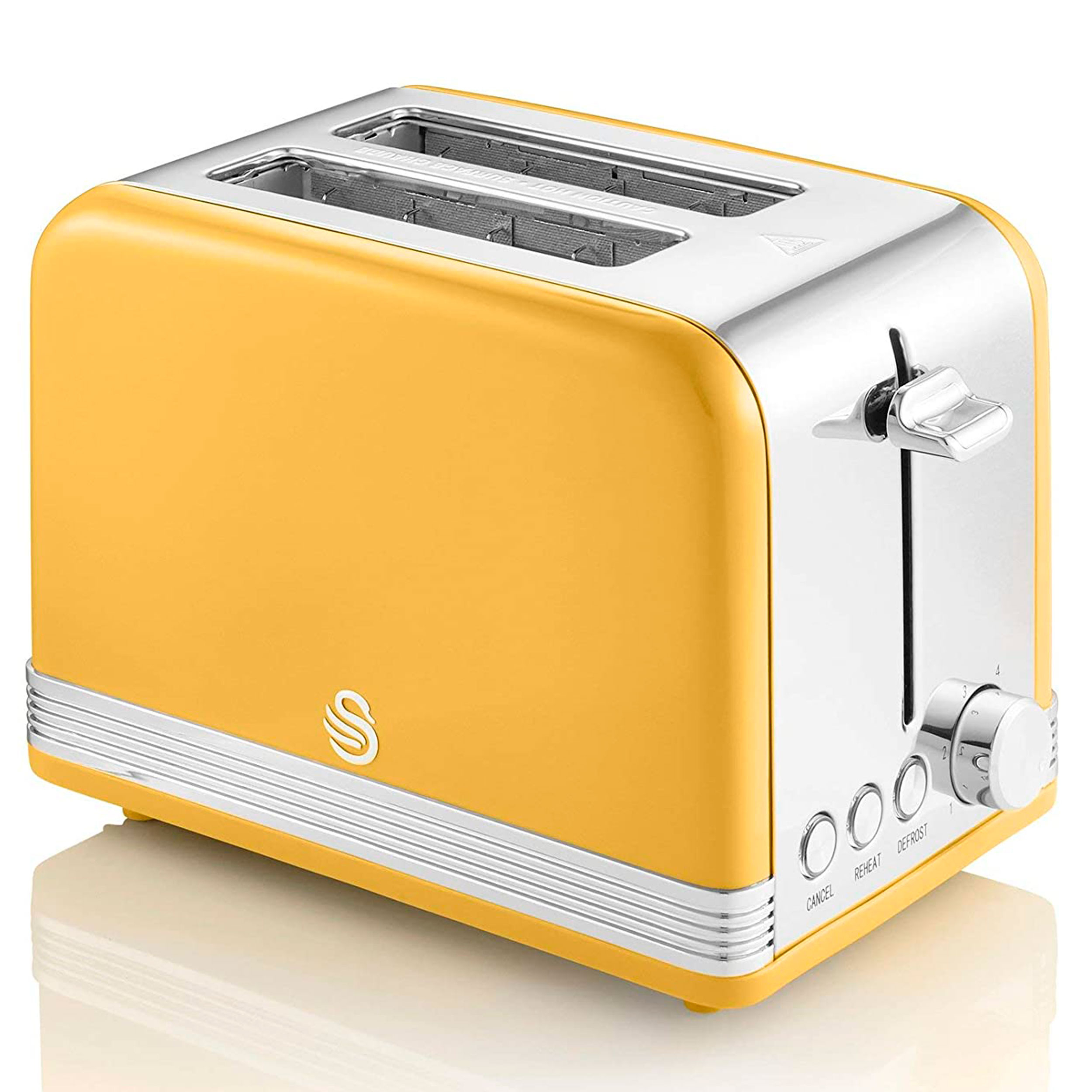 (800 Toaster Gelb Retro Schlitze: 2) Watt, ST19010YELNEU SWAN