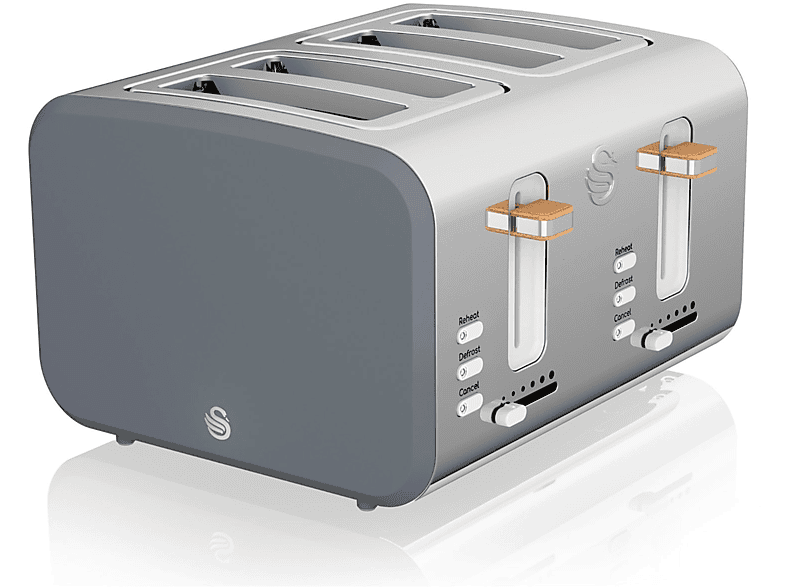 SWAN Nordic ST14620GRYNEU Toaster Grau (1500 Watt, Schlitze: 4)