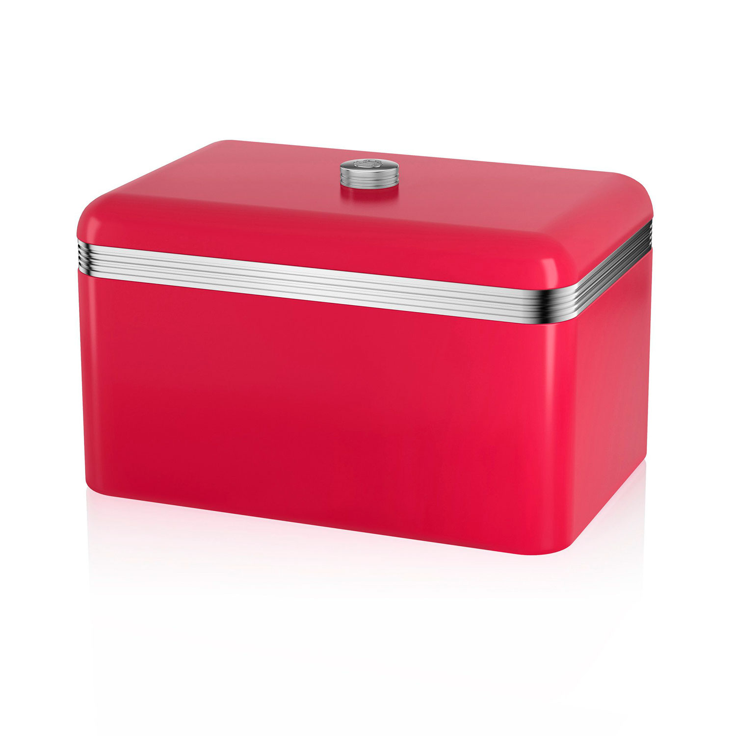 Panera Swan Swka1010rn 18 litros vintage diseño retro roja de mesa para guardar capacidad contenedor metal almacenamiento y bollería bread bin 22.6 35.3 23.5cm 18l