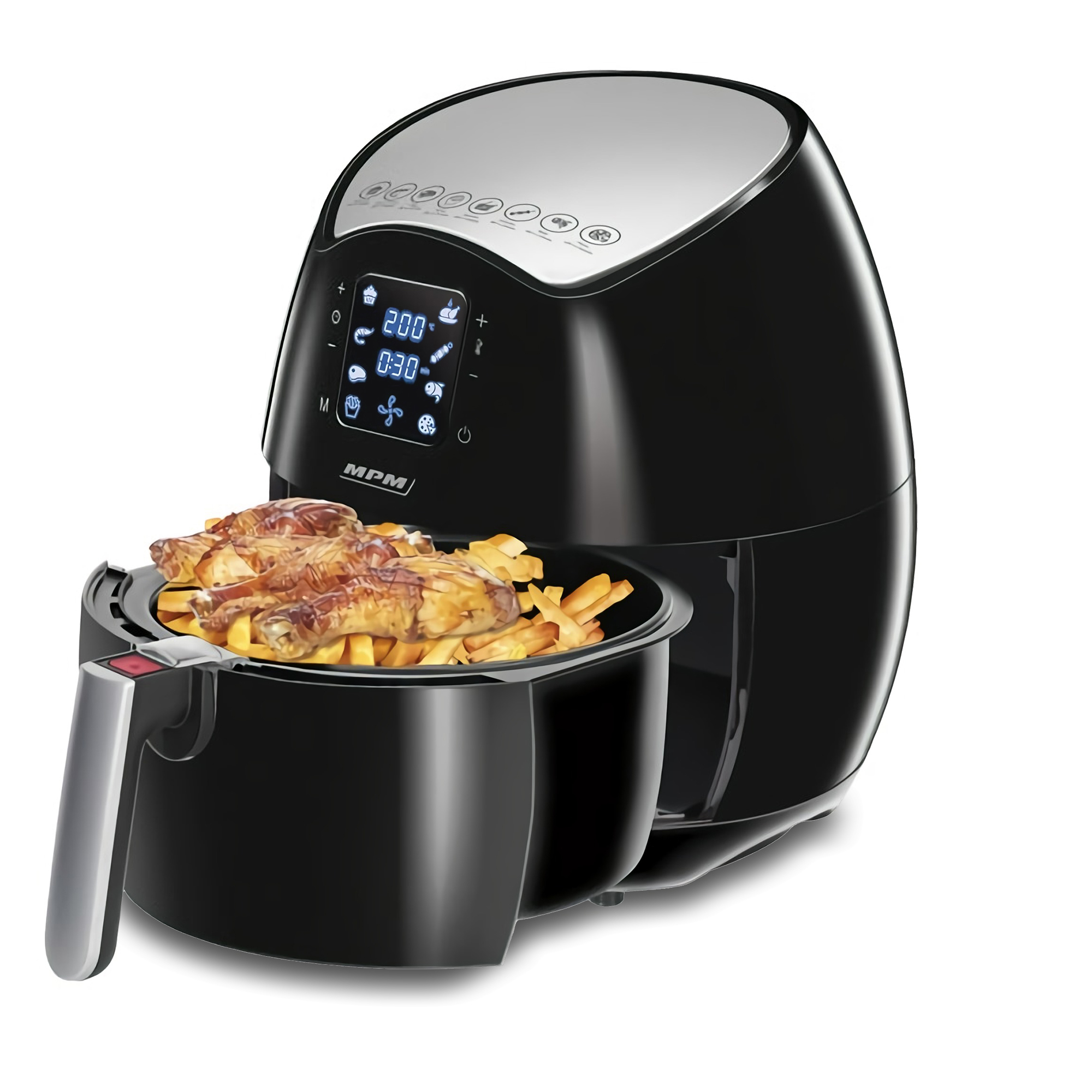 Freidora sin aceite - MFR-06 MPM, 1500 W, 4,5 l, Negro/Gris