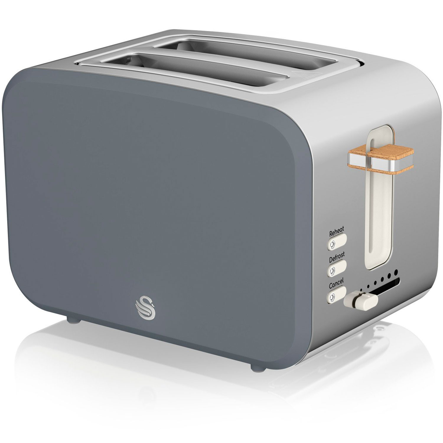 Schlitze: ST14610GRYNEU Watt, 2) Toaster (900 Nordic Grau SWAN