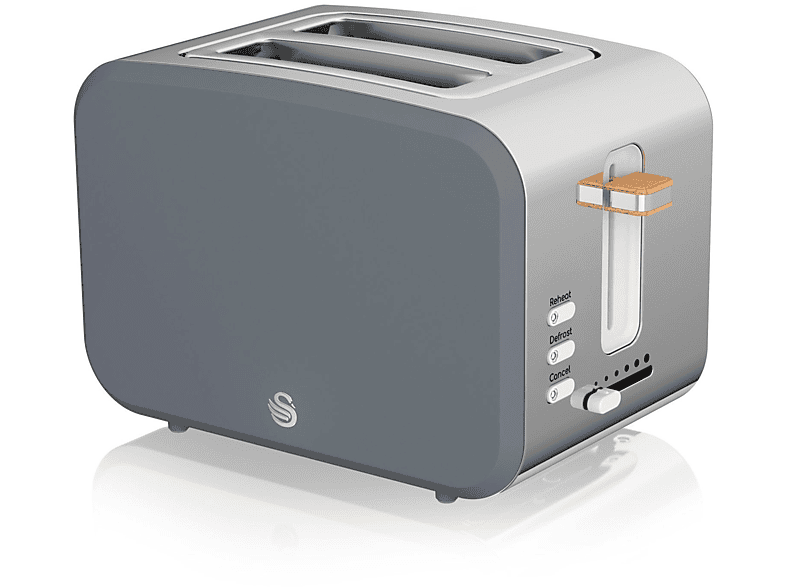SWAN Nordic ST14610GRYNEU Toaster Grau 2) (900 Watt, Schlitze