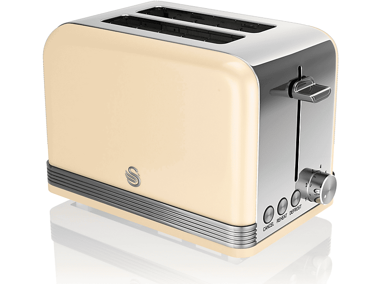 SWAN Retro ST19010CNEU Toaster Creme (800 Watt, Schlitze: 2)